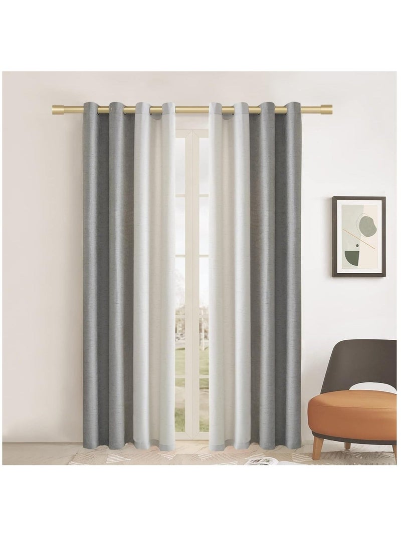 WALALLA Extendable Stainless Steel Metal Curtain Rod, Tension Spring Shower Rod, Curtain Pole, Clothes Rail Adjustable from 80 to 200 cm - Image 3